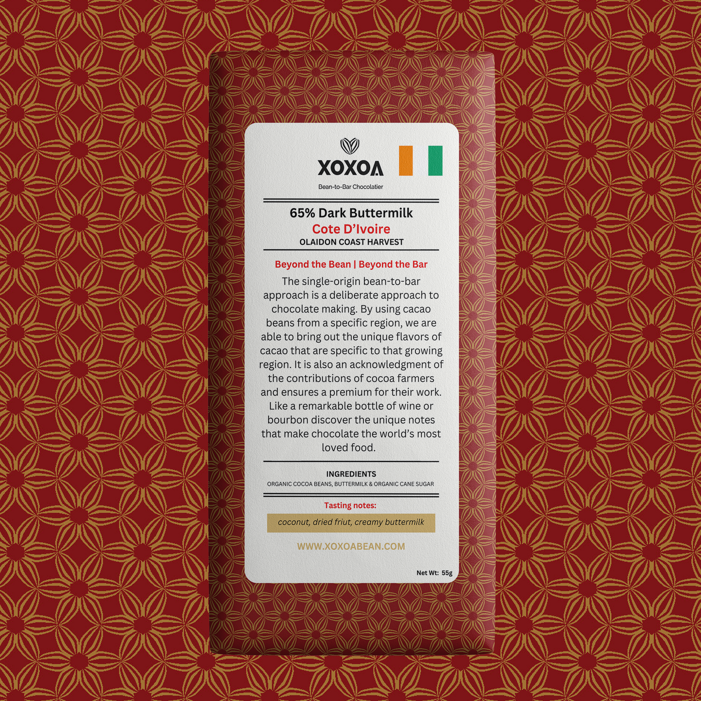 Dark Buttermilk Chocolate | Single-Origin Cote D'ivoire Buttermilk 65% Chocolate Bar