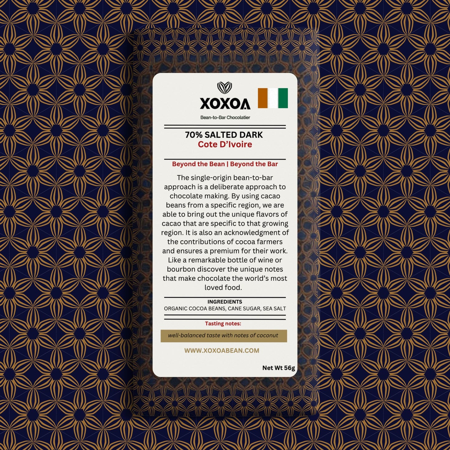 Salted Dark Chocolate | Single-Origin Cote D'Ivoire 70% Chocolate Bar