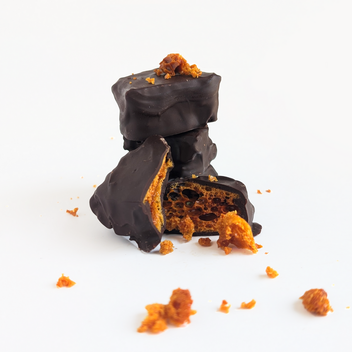 Honeycomb toffee in dark chocolate